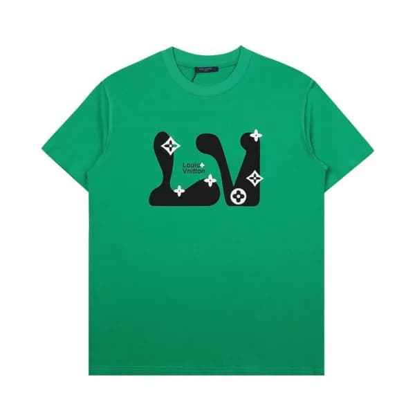 루이비통 남성 크루넥 그린 반팔티 - Mens Green Tshirts - lou04059… - 1