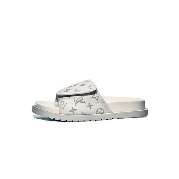 루이비통 남성 클래식 화이트 슬리퍼 - Mens White Slippers - lou042… - 1