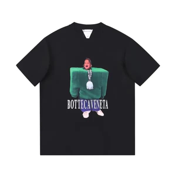 보테가 남/녀 크루넥 블랙 반팔티 - Unisex Black Tshirts - bot027… - 1