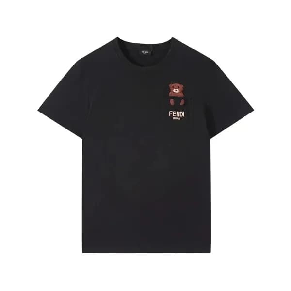 펜디 남성 블랙 크루넥 반팔티 - Mens Black Tshirts - fen01235x - 1