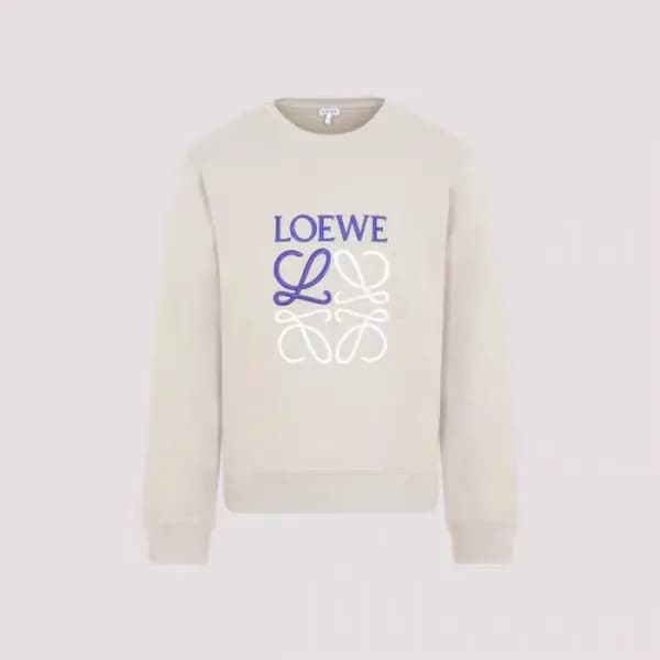 로에베 남/녀 클래식 아이보리 맨투맨 - Unisex Ivory Tshirts - loe0… - 1