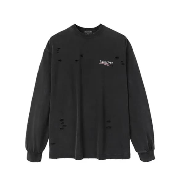 발렌시아가 남성 캐쥬얼 블랙 맨투맨 - Mens Black Tshirts - bal0169… - 1