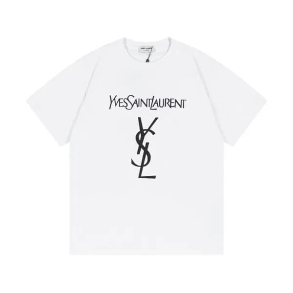 입생 남성 화이트 크루넥 반팔티 - Saint laurent White Tshirts - … - 1