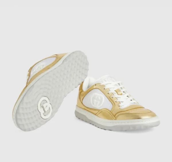 구찌 남/녀 골드 스니커즈 - Gucci Unisex Gold Sneakers- gu610… - 1