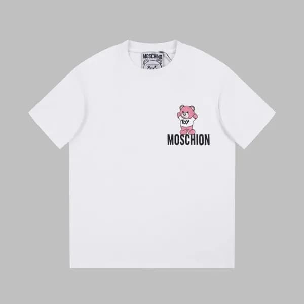 모스키노 남/녀 크루넥 화이트 반팔티 - Moschino Unisex White Tshir…