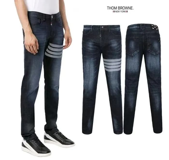 톰브라운 남성 블루 청바지 - Thom Browne Mens Gray Jeans - th8… - 1
