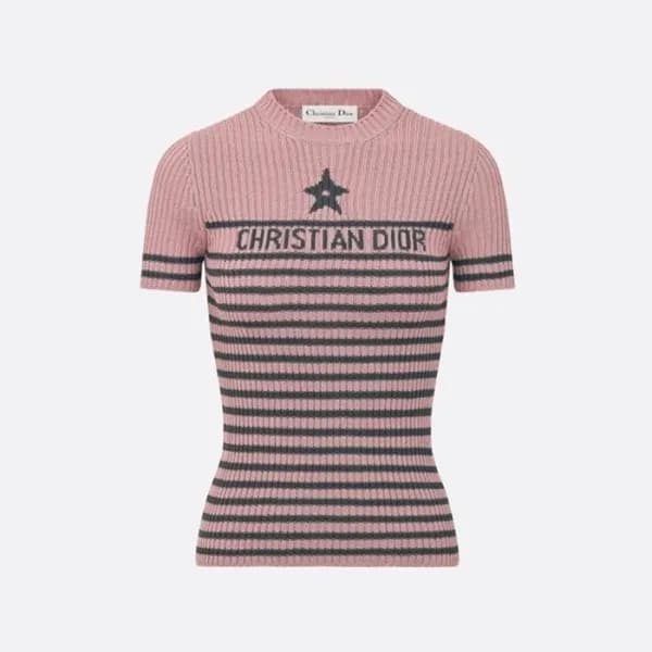 디올 여성 핑크 크루넥 반팔티 - Dior Womens Pink Short sleeved … - 1