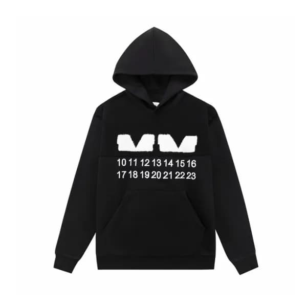 메종 마르지엘라 남성 블랙 후드티 - Maison margiela Mens Black Ho… - 1