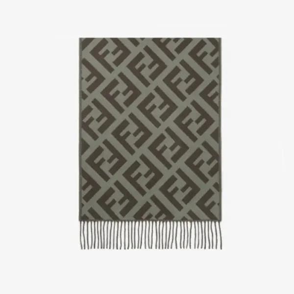 펜디 여성 카키 양면 머플러 - Fendi Womens Khaki Muffler - acc… - 1