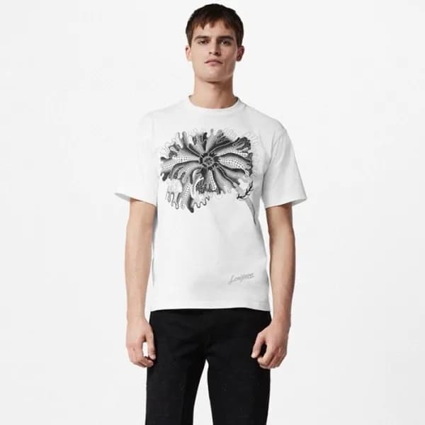 루이비통 남성 화이트 반팔 티셔츠 - Louis vuitton Mens White Tshi… - 1
