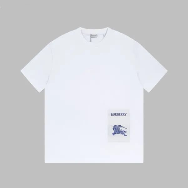 버버리 남성 화이트 반팔 티셔츠 - Burberry Mens White Tshirts - … - 1