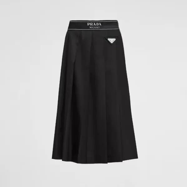 프라다 여성 블랙 플리티트 리나일론 스커트 - Prada Womens Black Long … - 1