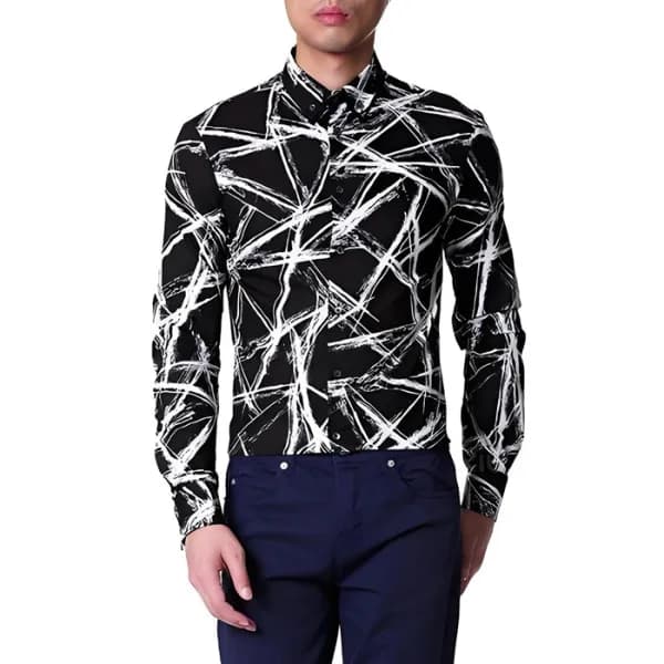 알렉산더 맥퀸 남성 블랙 셔츠 - Alexander McQueen Mens Dress Sh… - 1