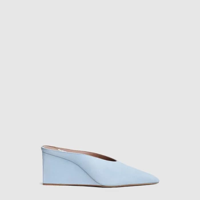 알라이아 여성 새틴 큐브 웨지 뮬 - Alaia Womens Cube Wedge Mules… - 1