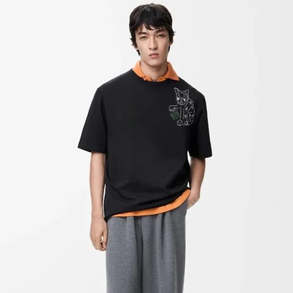 로에베 남성 라운드 반팔티 - Loewe Mens Round Tshirt - loc1263… - 1
