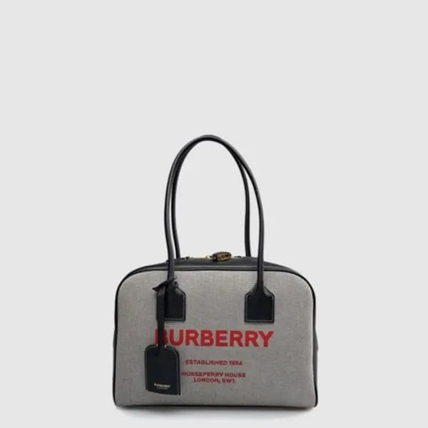버버리 여성 호스페리 프린트 캔버스 하프 큐브 백 - Burberry Womens Hors… - 1