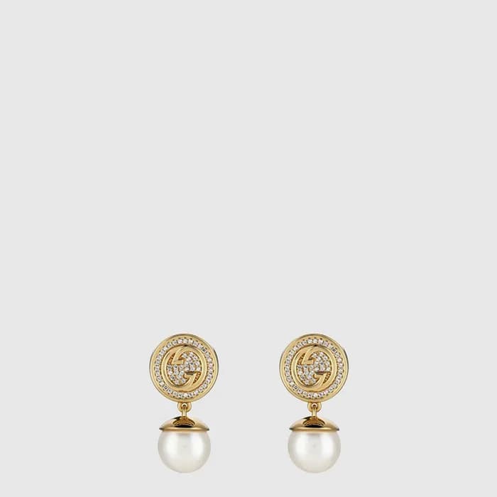 구찌 여성 블론디 크리스탈 펄 이어링 - Gucci Womens Blondie Crystal Pearl Earring - acc10671x - 1