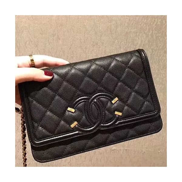 Chanel 2018 WOC Leather Chain Cross Bag ,19.5CM - … - 1