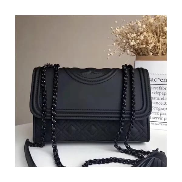Tory Burch Leather Black Fleming Matte Convertible… - 1