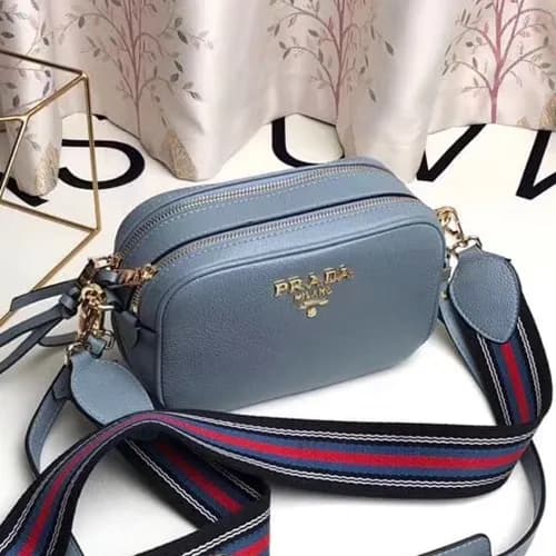 Prada Leather Vitello Phenix Double Zipper Shoulde… - 1