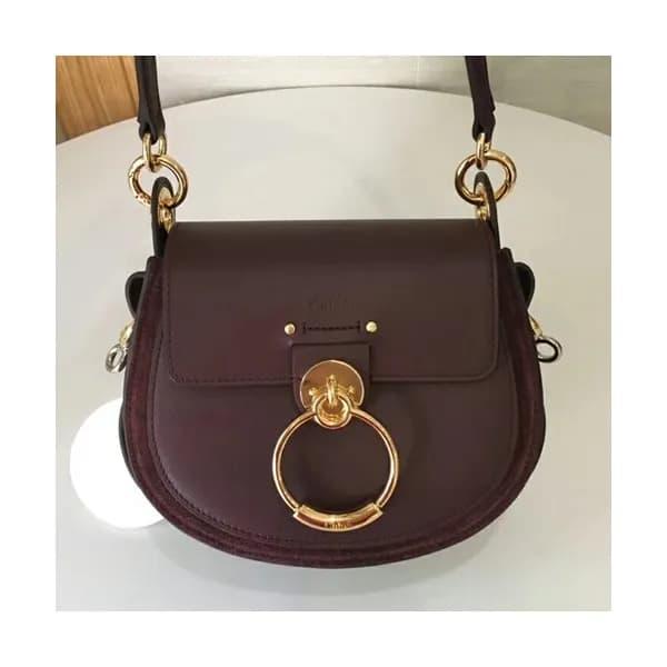 Chole Tess Leather Shoulder Bag, 20cm - 끌로에 테스 레더… - 1