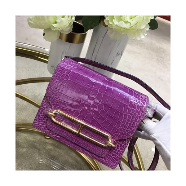 Hermes Roulis Crocodile Leather Shoulder Bag ,19cm… - 1