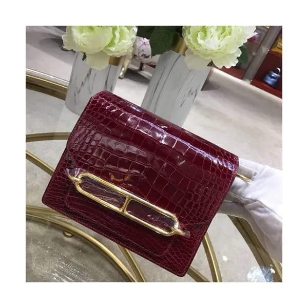 Hermes Roulis Crocodile Leather Shoulder Bag ,19cm… - 1