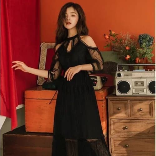 Chanel Ladies Lace One-pieces - 샤넬 여성 레이스 긴팔원피스 - …