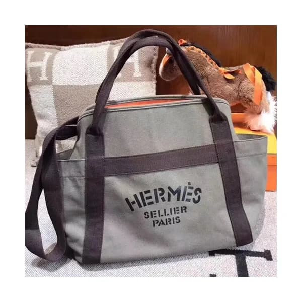 Hermes Canvas Tote Shoulder Shopper Bag - 에르메스 캔버… - 1