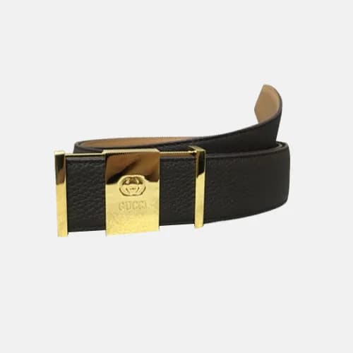 Gucci 2019 Mens Box Logo Steel Buckle Leather Belt… - 1