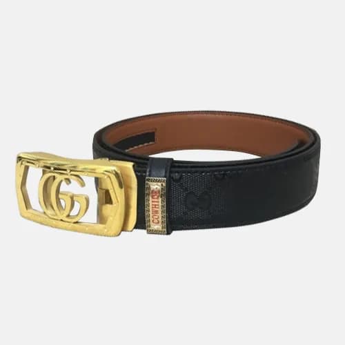 Gucci 2019 Mens Signature GG Logo Steel Buckle Lea… - 1