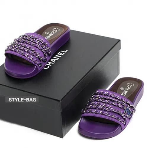 Chanel 2019 Women's Fabric Chain Slipper - 샤넬 … - 1