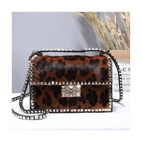 Valentino 2019 Fur & Leather Shoudler Cross Bag,21… - 1