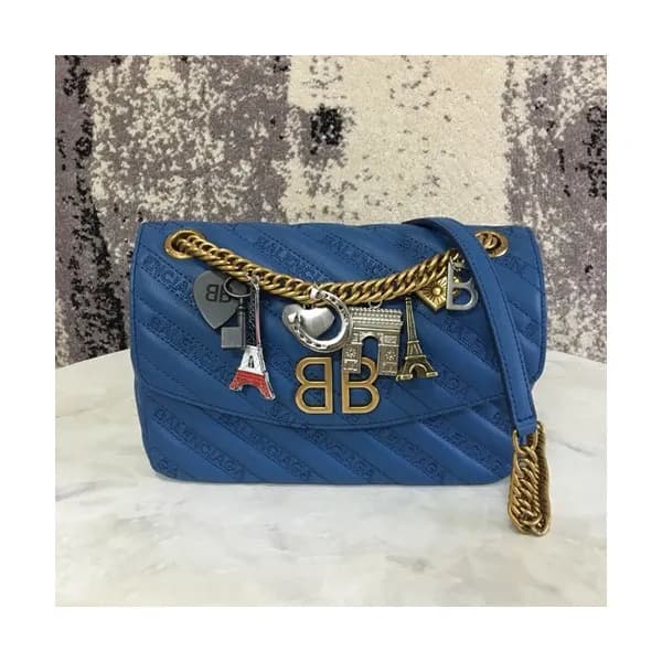 Balenciaga 2019 BB Round Leather Chain Shoulder Ba… - 1