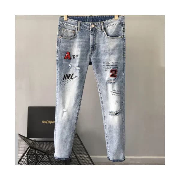 Off white 2019 Mens Logo Denim Pants - 오프화이트 남성 로고… - 1