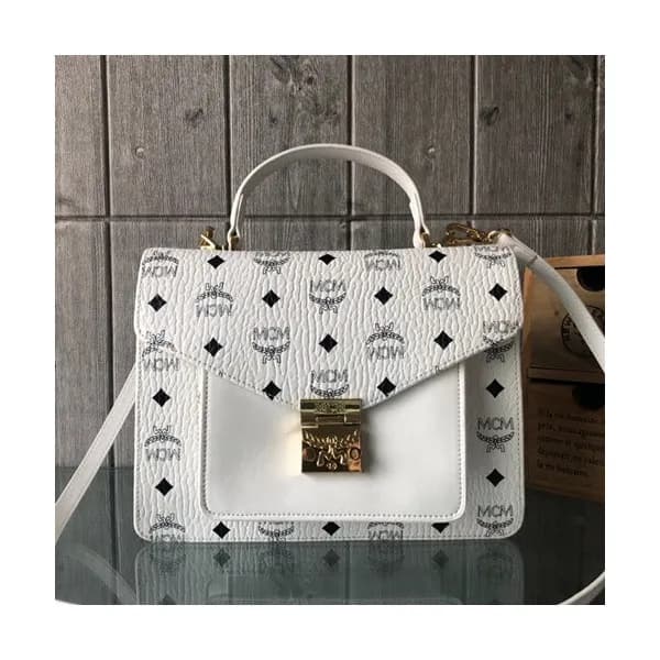 MCM 2019 Patricia Visetos Tote Shoulder Bag,27.5cm… - 1