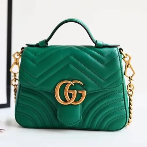 Gucci GG Marmont Women Mini Top Handle Bag,21CM - … - 1