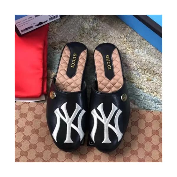 Gucci 2019 Ladies Yankees GG Steel Logo Slipper - … - 1