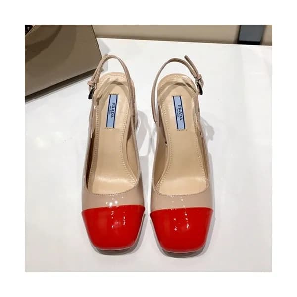 Prada 2019 Ladies Leather Middle Heel Slingback - … - 1
