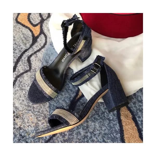 Stuart Weitzman 2019 Ladies Denim & Leather Middle… - 1