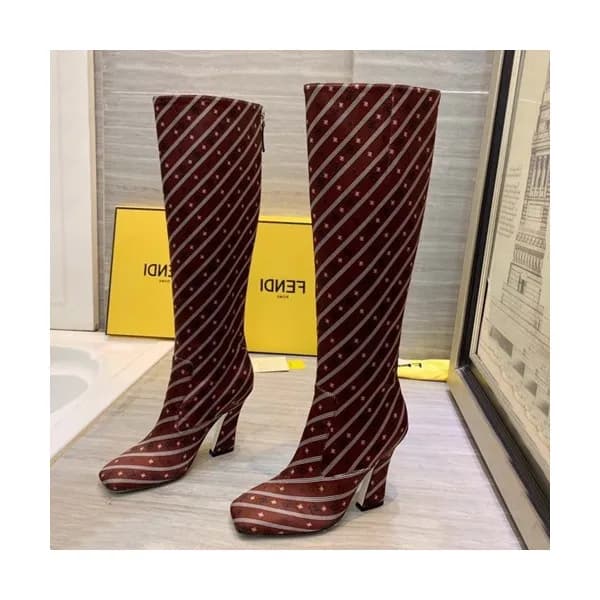 Fendi 2019 Ladies Silk High Heel Boots - 펜디 2019 여… - 1