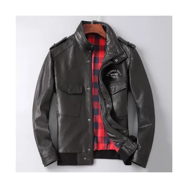 Christian Dior 2019 Mens Logo Modern Leather Jacke… - 1