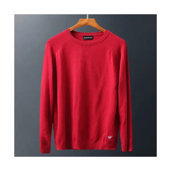 Armani 2019 Mens Patch Point Crew-neck Sweater - 알… - 1