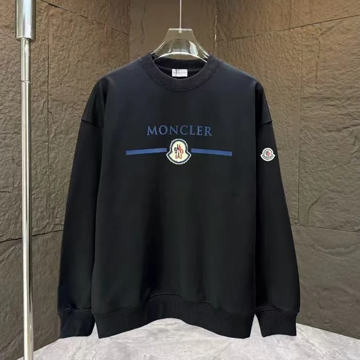 몽클레어 남성 블랙 크루넥 맨투맨- Moncler Mens Black Tshirts - m… - 1