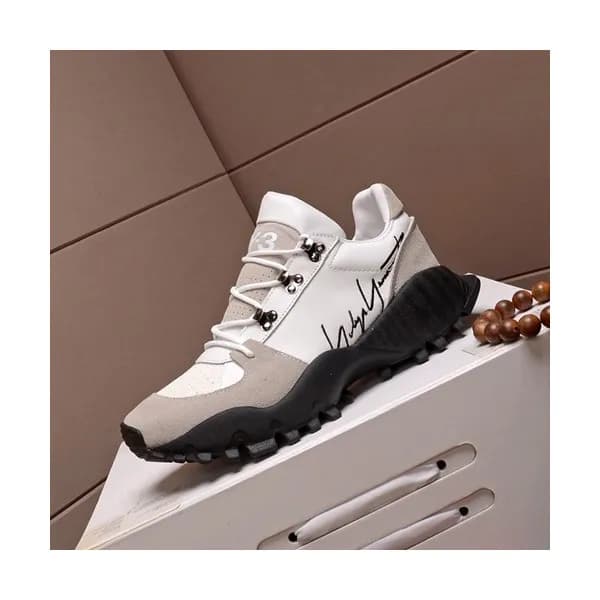 Y-3 2020 Mens Leather Sneakers - 요지야마모토 2020 남성용 레… - 1