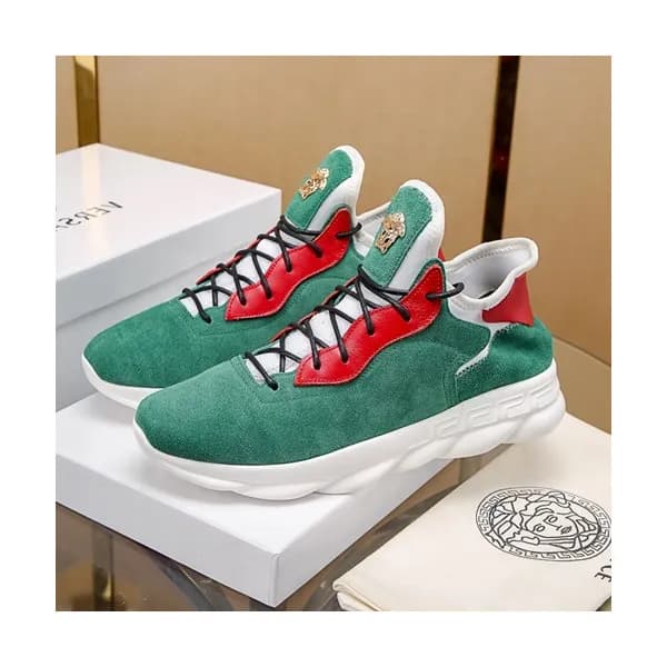 Versace 2020 Mens Leather Sneakers - 베르사체 2020 남성용… - 1
