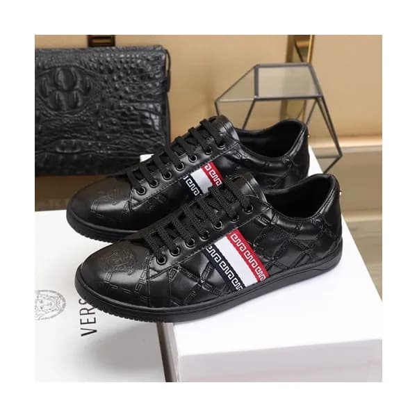 Versace 2020 Mens Leather Sneakers - 베르사체 2020 남성용… - 1
