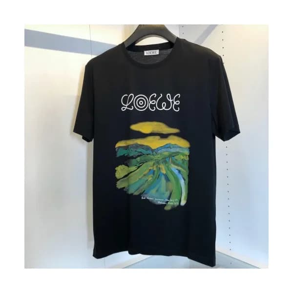 [로에베]Loewe 2020 Mens Logo Cotton Short Sleeved Tsh… - 1