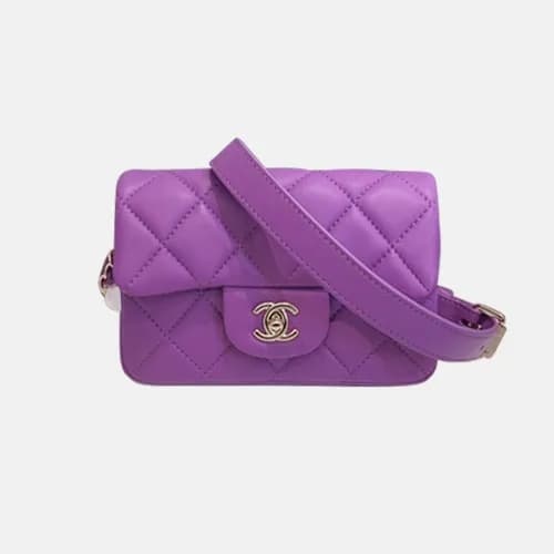 Chanel 2020 Women Leather Hip Sack Belt Bag ,18CM … - 1
