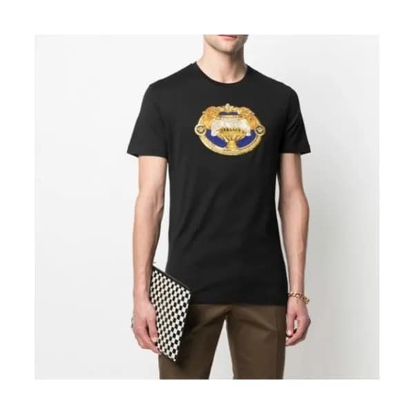 Versace Mens Logo Short Sleeved Tshirts Black - 베… - 1